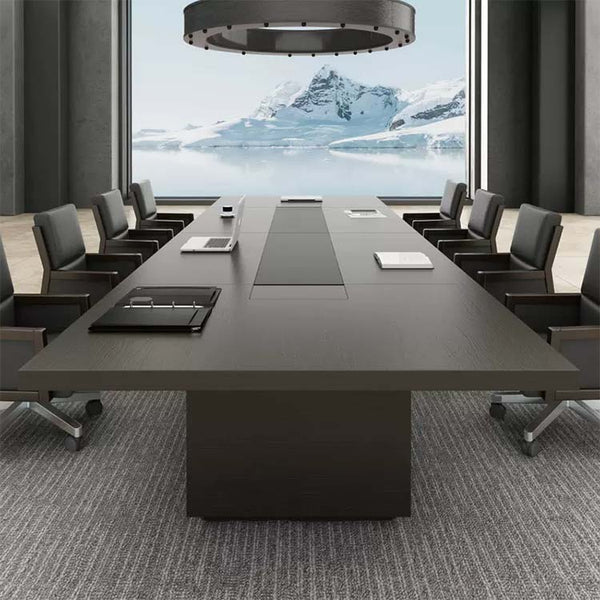 会議テーブル　ミーティングテーブル　商談テーブル　長方形テーブル　高耐荷重　大容量収納　重厚感　ウォールナット　カスタマイズ可能　HYZ-C022