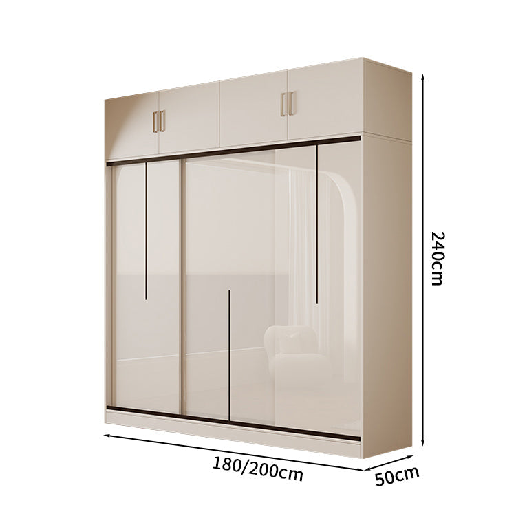 衣類収納ユニット　クローゼットキャビネット　衣類整理スペース　クローゼット　壁面収納　ワードローブ　洋服収納　エコ素材　分類収納　大容量　サイドキャビネット　引き違い戸　YG-S009