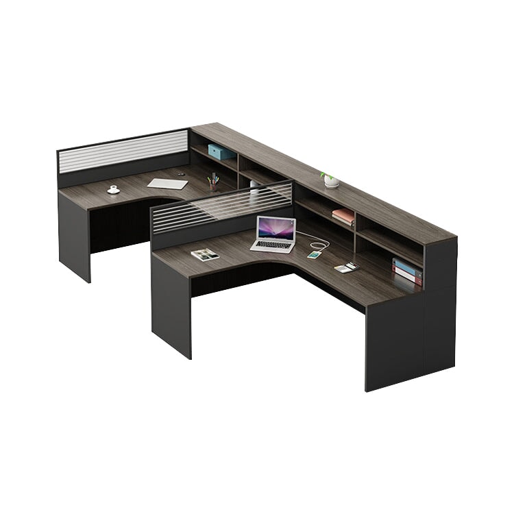 モダン　オシャレ　オフィスデスク　デスク　大容量　引き出し　キャビネット　卓上パーテーション　メラミン化粧板　ナチュラル　グレー　ホワイト　BGZ-K-239