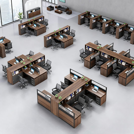 事務机　高級オフィスデスク　大容量収納　収納付きデスク　パーティション　サイドキャビネット　キーボードトレイ　エコ板材　配線穴　オフィスデスク　SL-BGZ-017