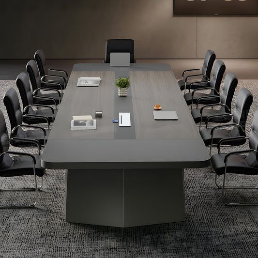 会議テーブル　ミーティングテーブル　会議室用テーブル　R加工　安定感　エコ素材　配線ボックス　木目調　スタイリッシュ　カスタマイズ可能　SL-HYZ-037