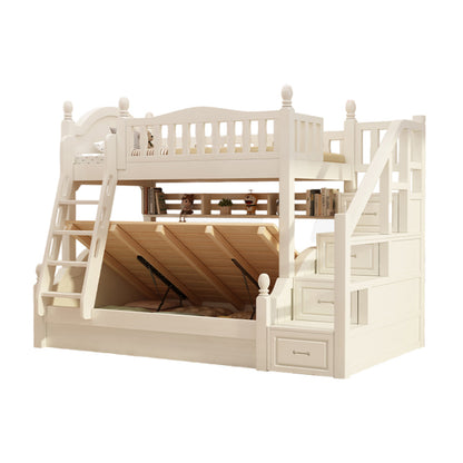 ベッド　２段　２段ベッド　子供用　ベッドガード　安全設計　天然木　すのこ　はしご　取っ手　太い角柱　引き出し　収納ラック　丈夫　耐久性　シック　SCC-C023　chickagu