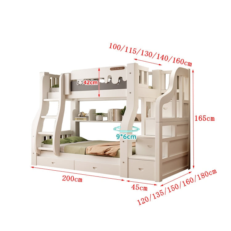 二段ベッド ベッド 引き出し 階段 はしご 収納 天然木 すのこ 安定性 