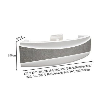 受付カウンター　ハイカウンター　レジカウンター　カウンター　応接用　美容院　サロン　弧状デザイン　ＬＥＤライト　大容量　扉付き　引き出し　鍵付き　おしゃれ　カスタマイズ可能　JDT-C055　