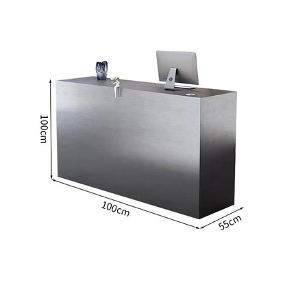 ステンレス鋼　ヘアライン仕上げ　オシャレ　シンプル　実用　受付カウンター　レジカウンター　レジ台　フロント　カスタマイズ可能　JDT-K099