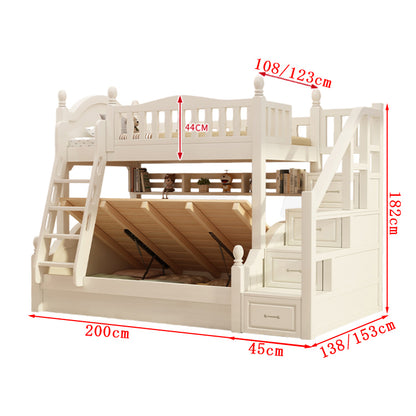 ベッド　２段　２段ベッド　子供用　ベッドガード　安全設計　天然木　すのこ　はしご　取っ手　太い角柱　引き出し　収納ラック　丈夫　耐久性　シック　SCC-C023　chickagu