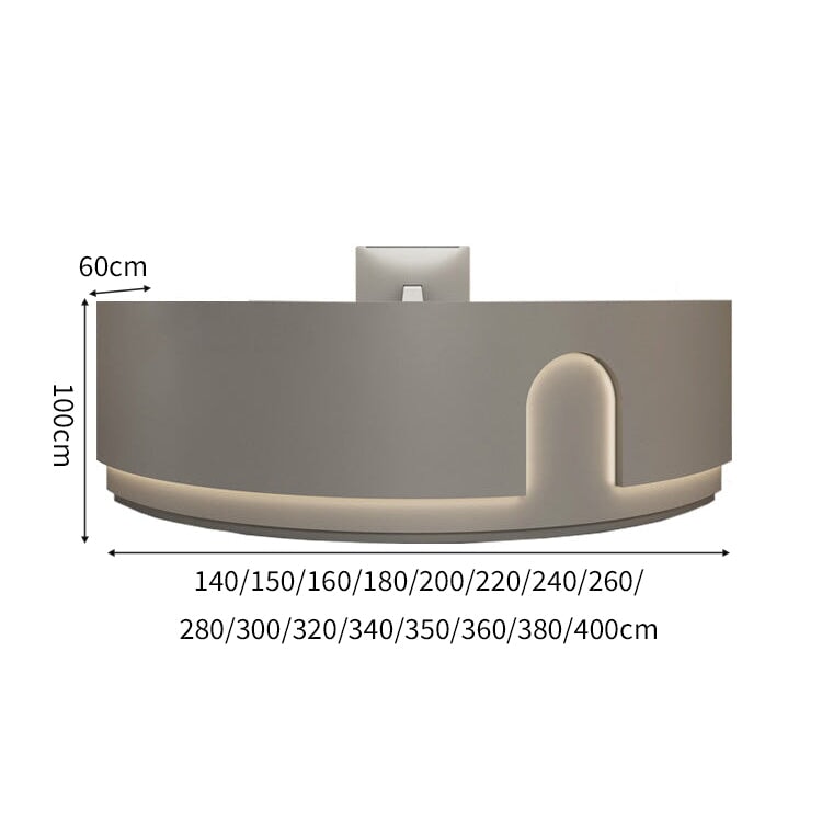 弧状　柔らか　収納　分類収納　多目的　上部天板　広さ　受付カウンター　カウンター　レジ台　穏やか　居心地よい　シック　ホワイト　カスタマイズ可能　JDT-C061