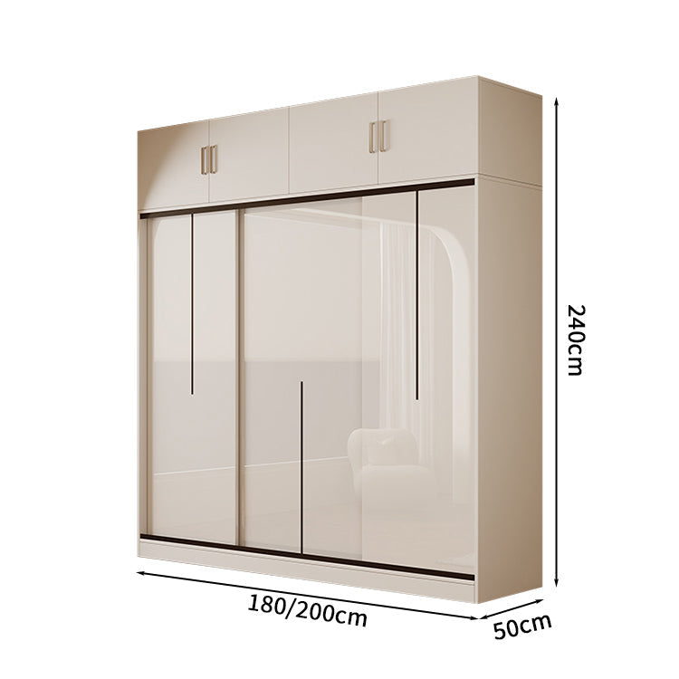 衣類収納ユニット　クローゼットキャビネット　衣類整理スペース　クローゼット　壁面収納　ワードローブ　洋服収納　エコ素材　分類収納　大容量　サイドキャビネット　引き違い戸　YG-S009