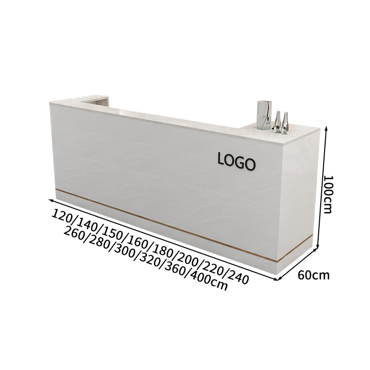 高級感　キーボードトレイ付き　ホワイト　カスタマイズ可能　受付カウンター　レジカウンター　カウンター　受付台　カスタマイズ可能　JDT-S044