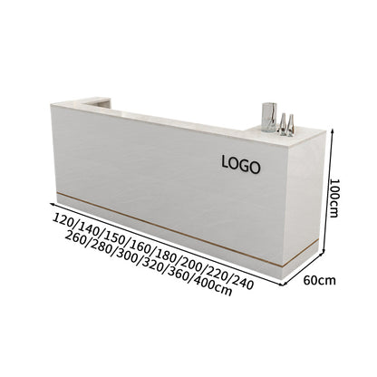 高級感　キーボードトレイ付き　ホワイト　カスタマイズ可能　受付カウンター　レジカウンター　カウンター　受付台　カスタマイズ可能　JDT-S044