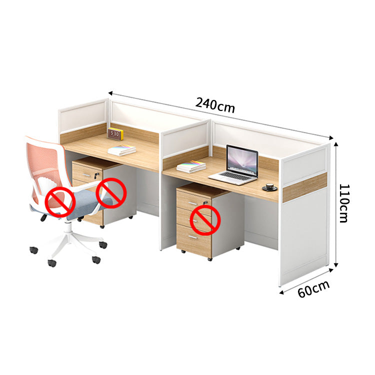 収納付きデスク　作業机　事務机　パーティション　サイドキャビネット　配線穴　エコ板材　オフィスデスク　ホワイト　ナチュラル　木目調　SL-BGZ-038