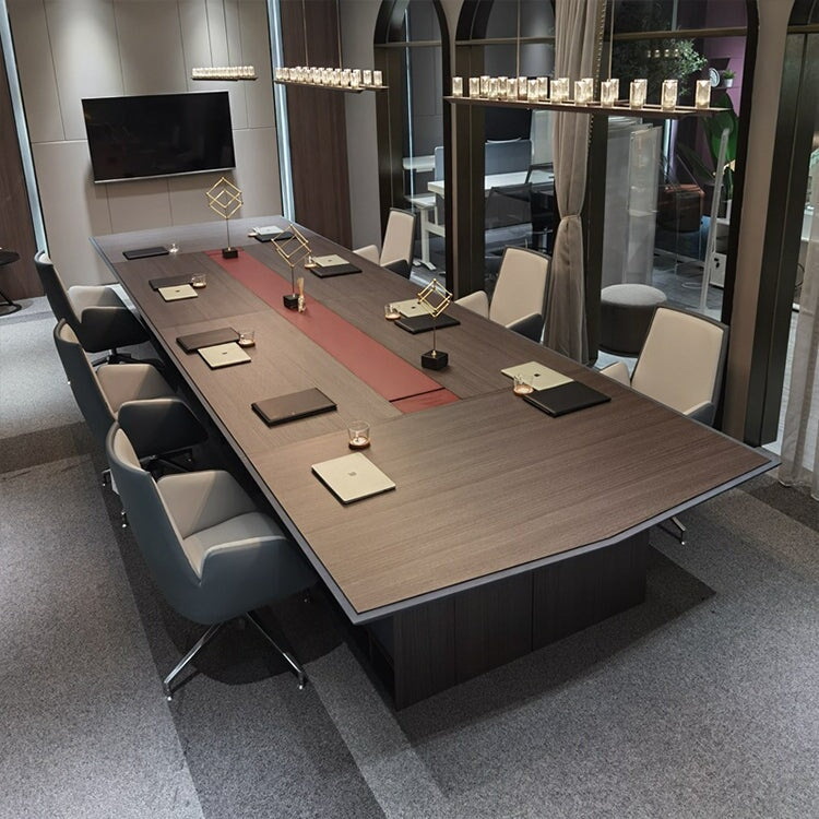 会議テーブル　ミーティングテーブル　商談テーブル　長方形テーブル　ワイヤリングボックス　高級感　モダン　ウォールナット　カスタマイズ可能　CHICKAGU