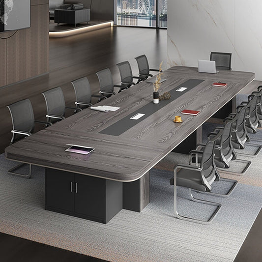 会議テーブル　ミーティングテーブル　オフィスデスク　会議室　業務用　キャビネット付き　丸み　重厚感　ウォールナット　カスタマイズ可能　CHICKAGU