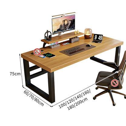 デスク　インドア　室内　パソコンデスク　天然木　広い天板　分厚い　モニター置き棚　炭素鋼フレーム　頑丈　口字型　安定性　落ち着き　重厚感　カスタマイズ可能　SNZ-C040