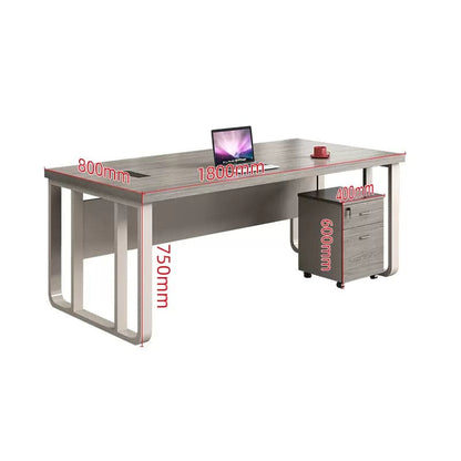 デスク　オフィスデスク　エグゼクティブデスク　事務机　作業机　ワークデスク　サイドキャビネット付き　PC用通気口付き　幕板付き　ワイヤリングBOX付き  LBZ-418