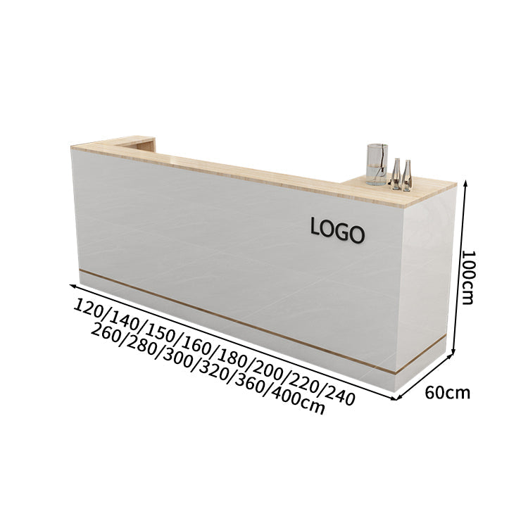 高級感　キーボードトレイ付き　ホワイト　カスタマイズ可能　受付カウンター　レジカウンター　カウンター　受付台　カスタマイズ可能　JDT-S044