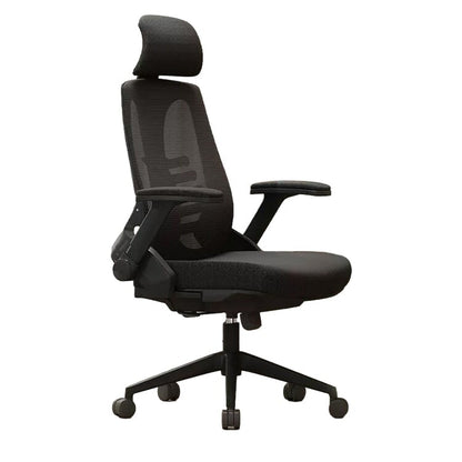 オフィスチェア　オフィス　チェア　昇降式アームレスト　人間工学　ヘッドレスト　高密度ウレタンフォーム　ナイロン製五本脚ベース　静音キャスター   BGY-480