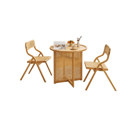 ダイニングテーブル　ダイニング　テーブル　食事用　折りたたみ椅子　モウソウチク　樹脂製ラタン　エコ　角丸加工　十の字型　安定性　簡素　ナチュラル　シンプル　CZ-C010　chickagu