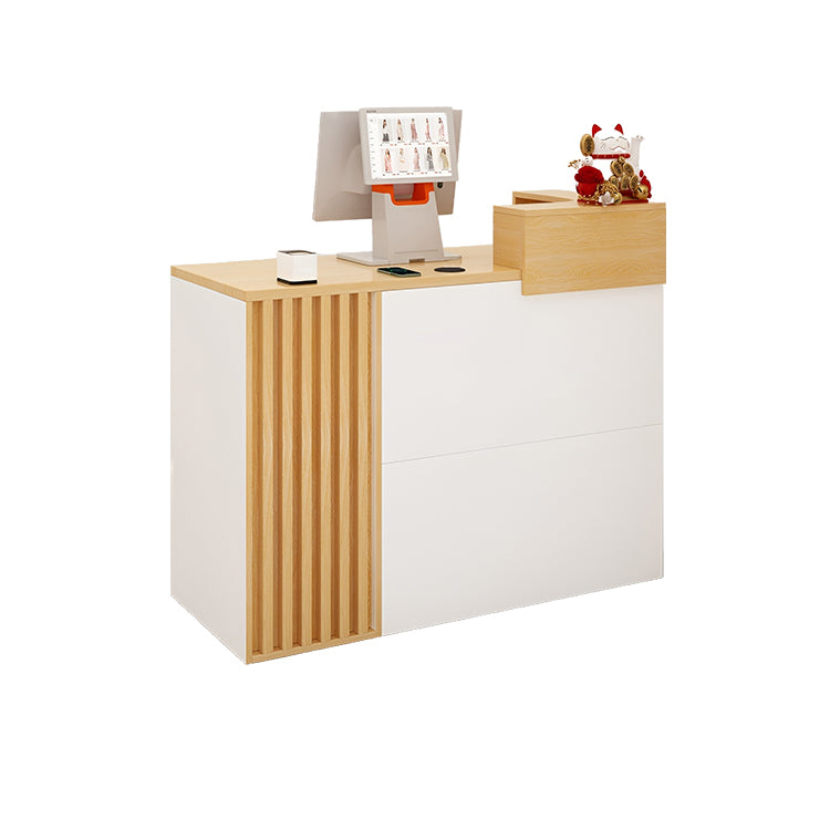 広い天板　厚み　上部天板　配線穴キャップ　収納　引き出し　オープン収納　メラミン化粧板　受付カウンター　受付台　カウンター　コンパクト　機能性　洗練　ナチュラル　ブラック　JDT-K-015