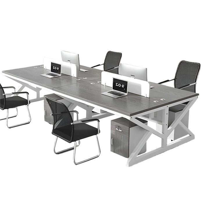 オフィスデスク　事務机　事務用デスク　学習机 　ワークデスク　トップパネル　配線穴　サイドキャビネット　炭素鋼フレーム　木目調　カスタマイズ可能　BGZ-K-071  kaguyasu