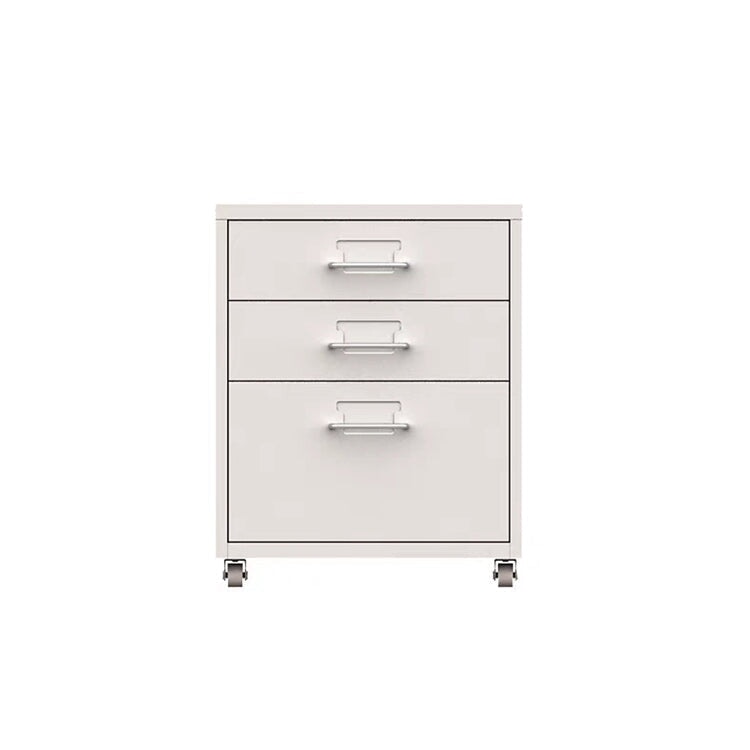 スチール材　冷間加工　頑丈　耐久性　取っ手付き　キャスター　カードホルダー　チェスト　キャビネット　収納　引き出し　シンプル　実用　ホワイト　CWG-K-064