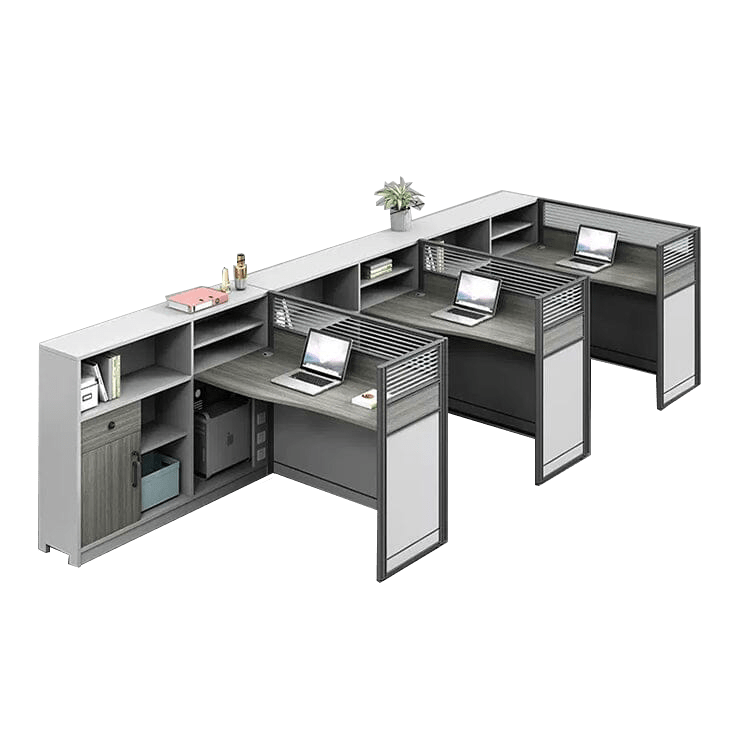 ワークデスク　オフィスデスク　事務机　Ｌ型デスク　オープン収納　収納棚　トップパネル付き　配線穴付き　サイドワゴン　木目調　カスタマイズ可能　BGZ-C021　CHICKAGU