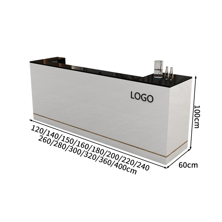 高級感　キーボードトレイ付き　ホワイト　カスタマイズ可能　受付カウンター　レジカウンター　カウンター　受付台　カスタマイズ可能　JDT-S044