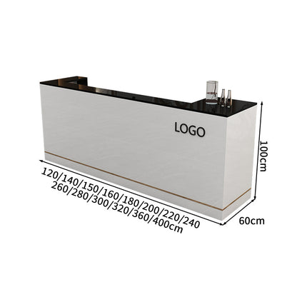 高級感　キーボードトレイ付き　ホワイト　カスタマイズ可能　受付カウンター　レジカウンター　カウンター　受付台　カスタマイズ可能　JDT-S044