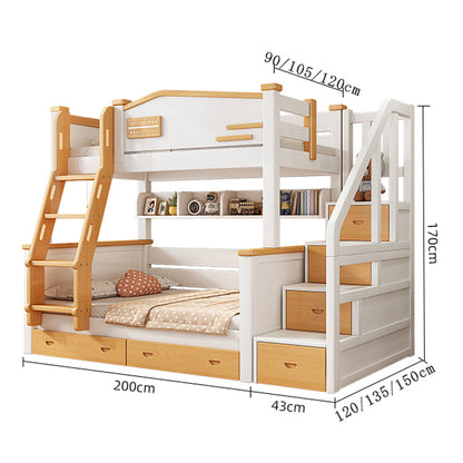 ベッド　２段ベッド　子供用　天然木　押し入れ式すのこ　通気性　ベッドガード　収納ラック　フック　取っ手付きはしご　分割可能　角丸加工　耐久性　安定性　使い勝手　SCC-C042　chickagu