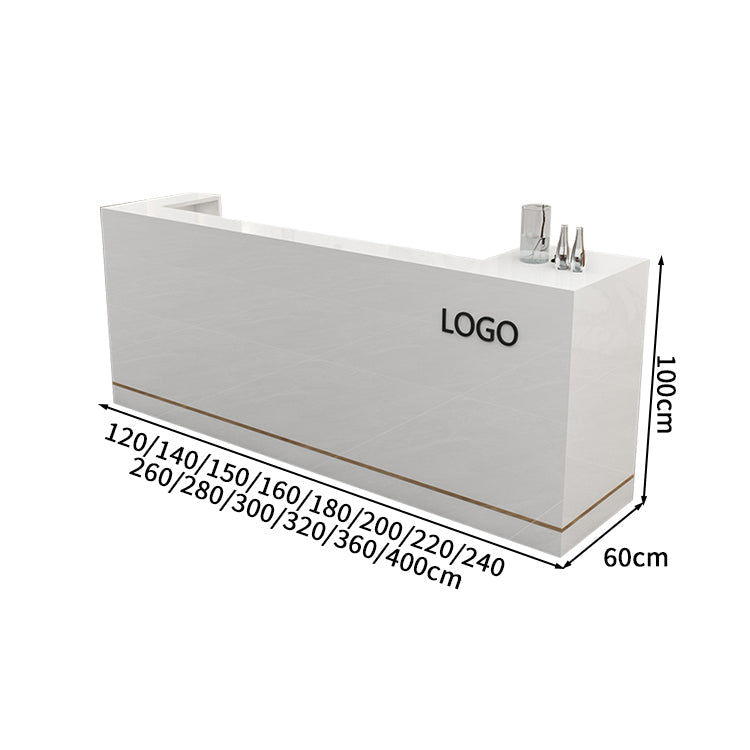 高級感　キーボードトレイ付き　ホワイト　カスタマイズ可能　受付カウンター　レジカウンター　カウンター　受付台　カスタマイズ可能　JDT-S044