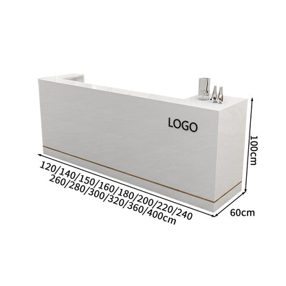 高級感　キーボードトレイ付き　ホワイト　カスタマイズ可能　受付カウンター　レジカウンター　カウンター　受付台　カスタマイズ可能　JDT-S044