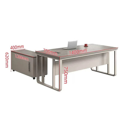 デスク　オフィスデスク　エグゼクティブデスク　事務机　作業机　ワークデスク　サイドキャビネット付き　PC用通気口付き　幕板付き　ワイヤリングBOX付き  LBZ-418