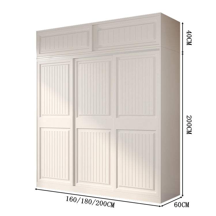 クローゼット　壁面収納　服　収納　ワードローブ　エコ板材　安全無臭　大容量　多エリア　分類収納　引き違い戸　ハンガーバー　引き出し　ミニマル　実用的　使い勝手　YG-C014