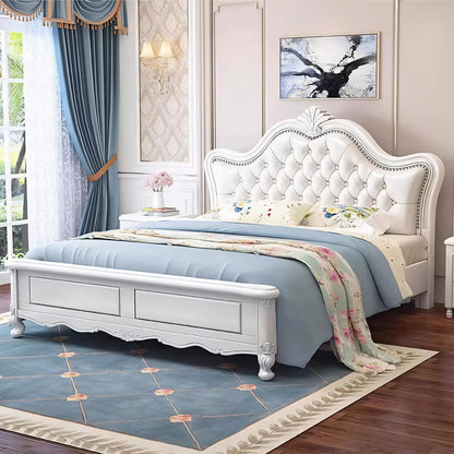 ベッド　キング　サイズ　二人用　ウレタン　ヘッドボード　ふくよか　革　天然木　大容量　収納　引き出し　ベッド下収納　サイドテーブル　オシャレ　ラグジュアリー　カスタマイズ可能　BED-C028