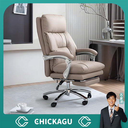 昇降回転式　リクライニング　二重クッション　ＰＵレザー　チェア　オフィスチェア　シリコンフィル　高反発ウレタン　柔らか　快適　心地よい　BGY-C007 chickagu