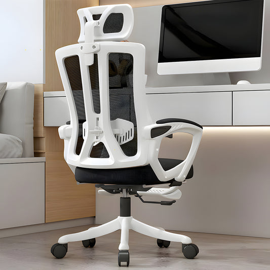 昇降回転式 ロッキング フットレスト ヘッドレスト 腰当て メッシュ ラテックス 通気性 チェア 作業用 オフィスチェア シンプル 簡素 快適 BGY-C030