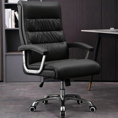 オフィスチェア　背もたれ　本革　肘掛け　高密度ウレタンフォーム　チェアベース　キャスター付き　回転可能　昇降機能　BGY-C058