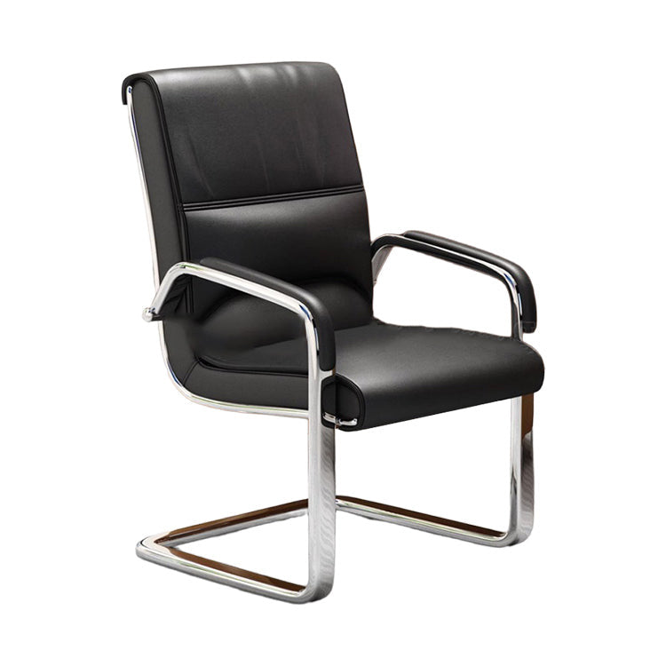 人間工学　肘掛け　ウレタン　エルゴノミクスデザイン　レザー生地　ワークチェア　チェア　カンチレバーチェア　オフィスチェア　デスクワーク　おしゃれ　ブラック　BGY-T069　