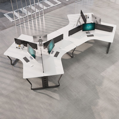 オフィスデスク　U字型オフィスデスク　オフィステーブル　ワークデスク　キャビネット付きタイプ選択可　3/5/6/7/8/10人用可　事務机　カスタマイズ可能　BGZ-M-015