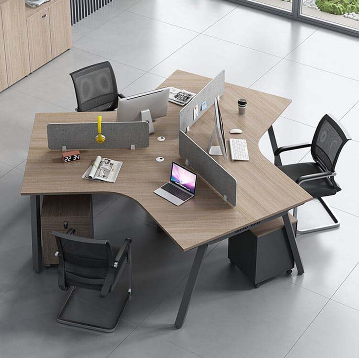 オフィスデス 事務机　事務用デスク　パソコンデスク　机　シンプル　ダイヤル錠　木目調  BGZ-411