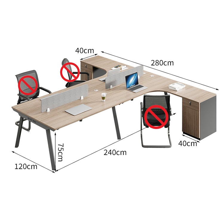 L字型デザイン　ゆとり　デスクトップパネル　無塗装　安全無臭　サイドキャビネット　ダイヤル錠　デスク　オフィスデスク　洗練　機能的　落ち着き　カスタマイズ可能　BGZ-C084