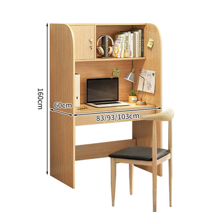 オフィスデスク　デスク　自習室用デスク　事務机　木目調　Ｒ加工　本棚　Ｒ加工　配線孔付き　BGZ-T142