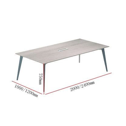会議テーブル　研修用テーブル　長方形テーブル　テーブル　木目調　配線ダクト付き　配線孔付き　エッジパンド付き　メラミン化粧板　シンプル　グレー　カスタマイズ可能　CHICKAGU