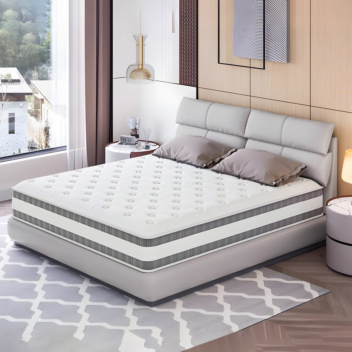 マットレス　寝具　キングサイズ　二人用　リヨセル　ダニ防止　弾力性　ポケットコイル　ラテックス　ウレタン　ココナッツパーム　柔らかめ　硬め　通気性　快適　上質　カスタマイズ可能　CD-C017　chickagu