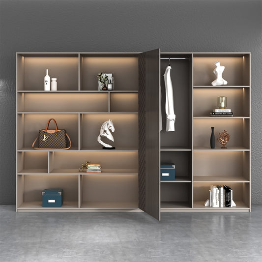 多段式 オープン収納 扉付き エコ板材 高密度 耐久性 収納キャビネット 棚 収納ラック 落ち着き エレガント 上品 カスタマイズ可能 CWG-C026