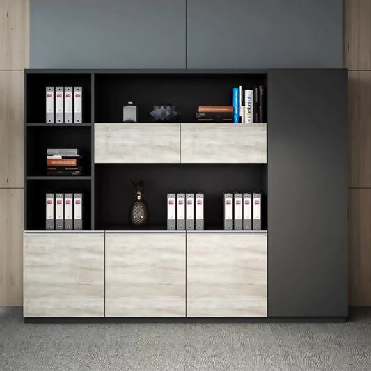 エコ板材 頑丈 耐久性 オープン収納 扉付き 多段式 衣類収納 大容量 収納キャビネット キャビネット 棚 洗練 実用 カスタマイズ可能 CWG-C035