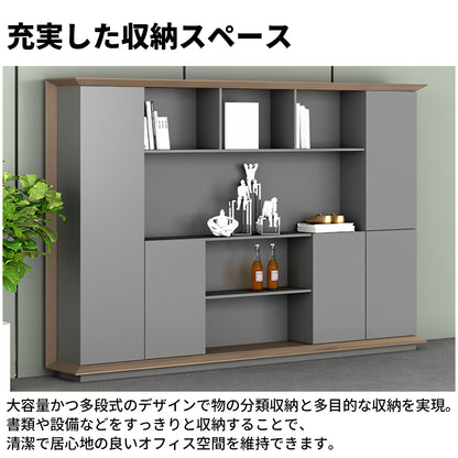 エコ板材　厚み　オープン収納　扉付き　大容量　分類収納　台輪　キャビネット　収納キャビネット　木目調　落ち着き　カスタマイズ可能　CWG-C067