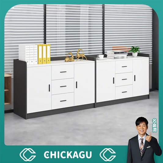 大容量　引き出し　扉付き　分類収納　台輪　収納キャビネット　キャビネット　洗練　モダン　ホワイト　カスタマイズ可能　CWG-C079
