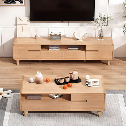 テレビ台　ＴＶ　テレビボード　リビング　収納　引き出し　オープン収納　扉付き　配線穴キャップ　Ｒ仕上げ　引き手　ナチュラル　木目調　穏やか　シンプル　DSG-C026  chickagu