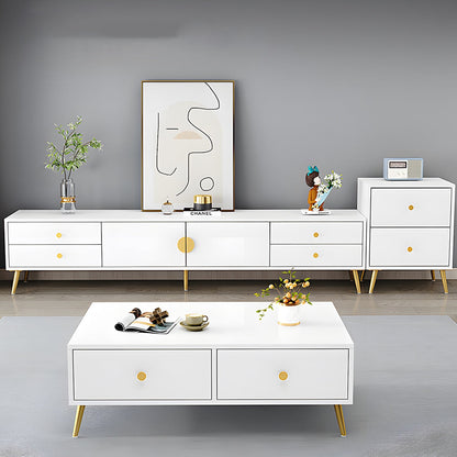 テレビ台　テレビボード　引き出し　開き戸　収納スペース　メラミン化粧板　ホワイト　優雅　DSG-C038  chickagu